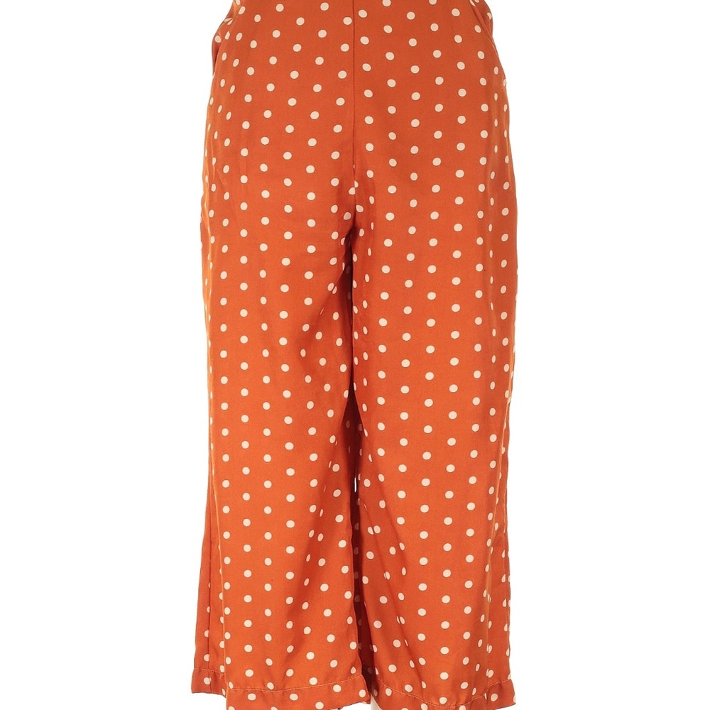 Polka Dot Wide-Leg Pants - Orange Dance & Marvel zip side size S